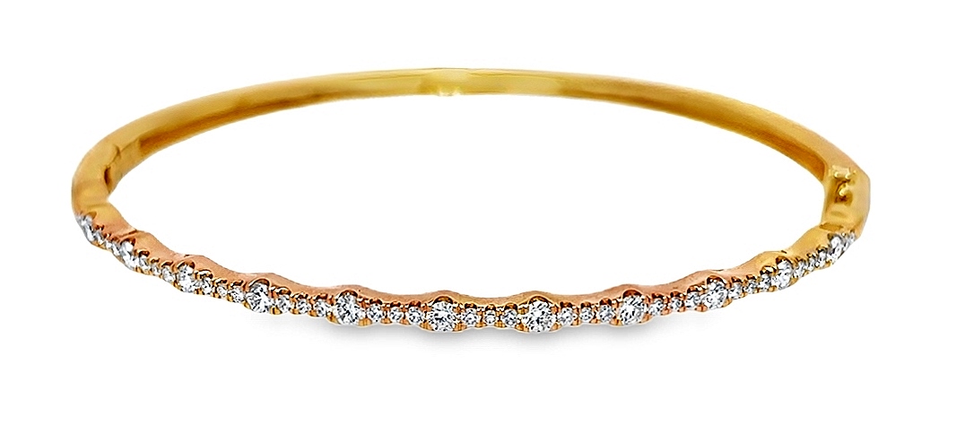 Fire & Ice .80ctw 18k Yg Dia Scalloped Bangle Bracelet 
H-j Vs1-si1 itemprop=