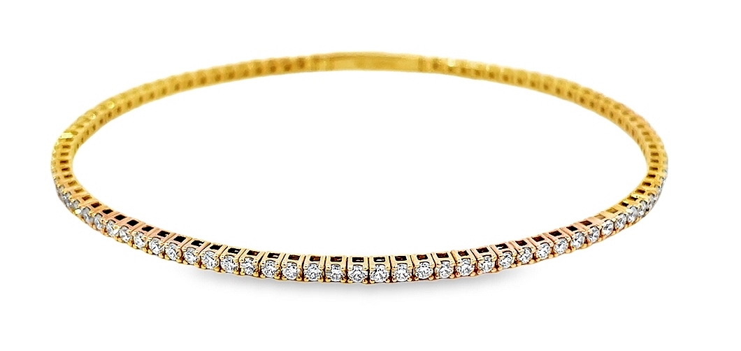 Fire & Ice 1.49cttw 18kt Yg Dia Tennis Flexi Bangle Bracelet G-i Vs1-vs2 itemprop=