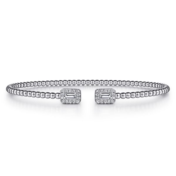 G&c .33cttw 14k Wg Sq Dia Halo End Bujukan Bangle Bracelet F-h Vs1-vs2 Serial #s2084199 itemprop=