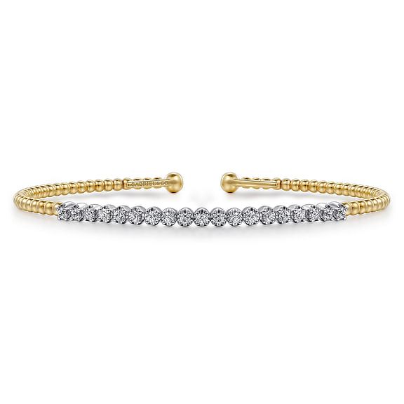 G&c .40cttw 14k Yg Round Dia Bujukan Bangle Bracelet Serial# S2083067 F-h Vs1-vs2 itemprop=