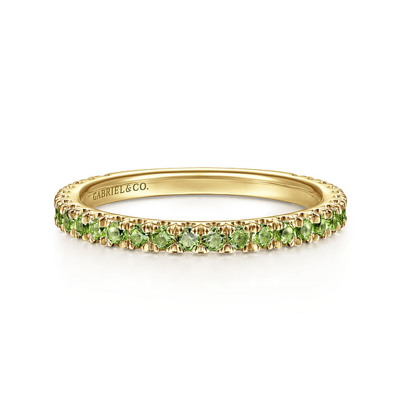 G&c .44petw 14k Yg Stackable Peridot Fashion Ring Serial# S2083059