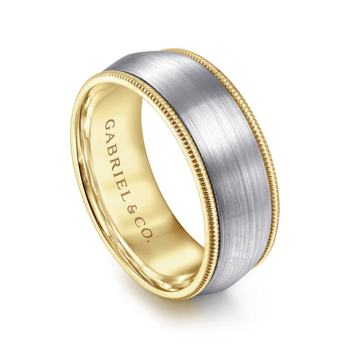 White-yellow Gold 8mm - Two Tone Men