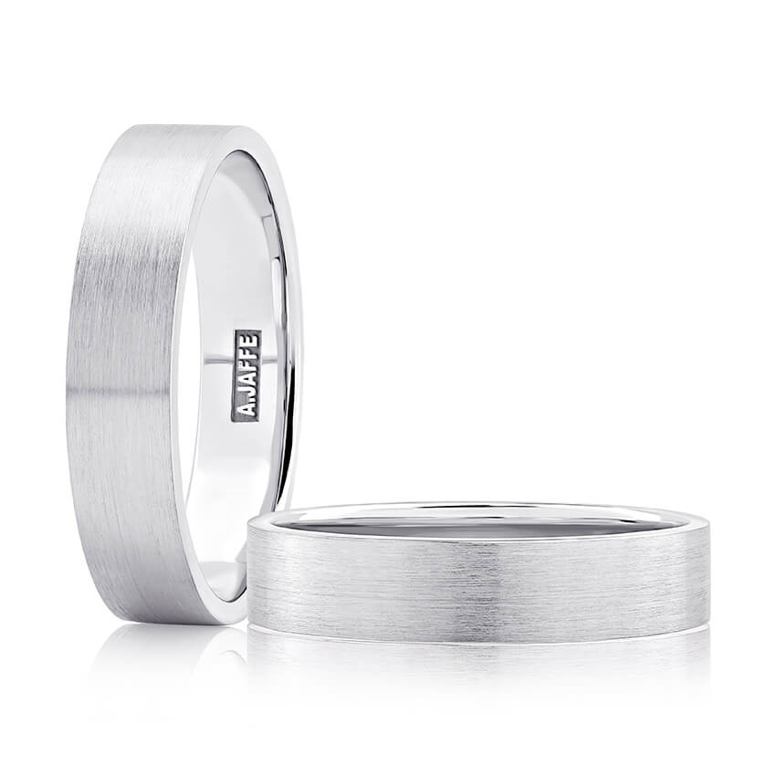 Matte Finish Men's Platinum Wedding Band 5mm
