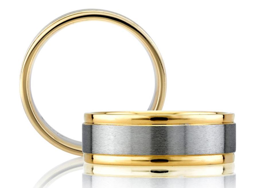 Two Tone High Polish Step Edge With Satin Center 8mm