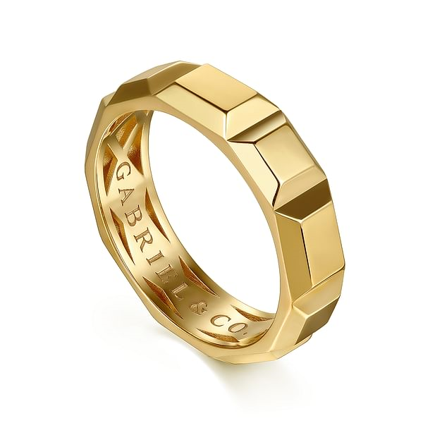 G&c 6mm 14kt Yg Square Contemporary Mens Band With High Polish Finish Serial #s2082888