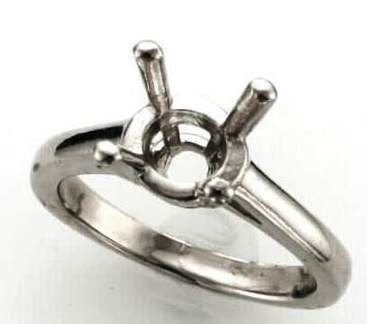 14kt Wg Cz Center Solitaire Mounting For 1.00ct Rb Center