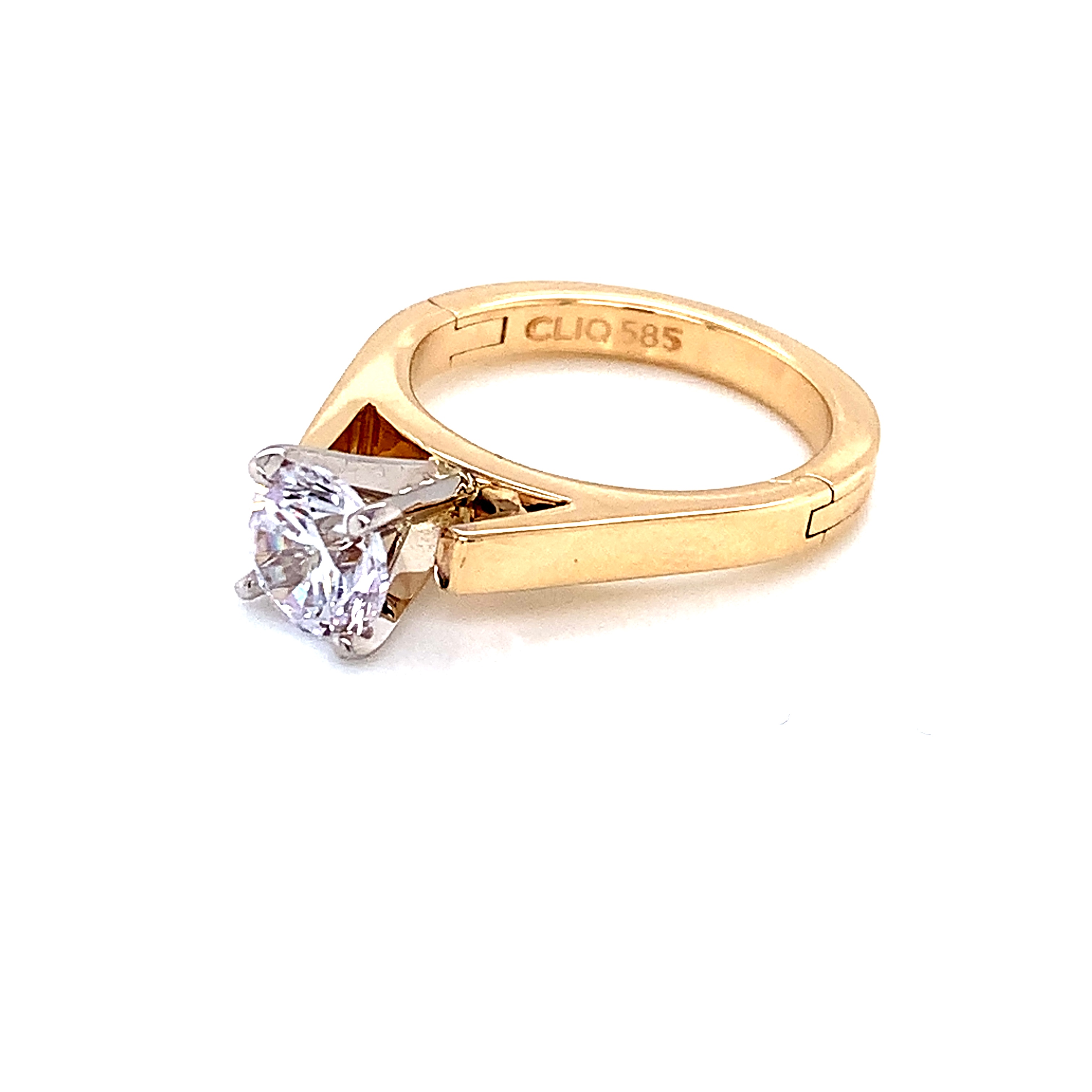 Not For Sale Cz Ctr 14k Yg Solitaire Mount With Cliq Adjustable Shank--sample