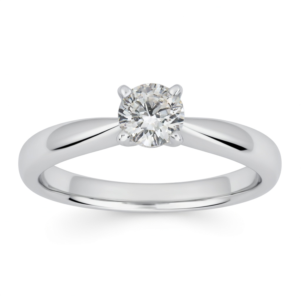 14k White Gold Solitaire Ring Setting