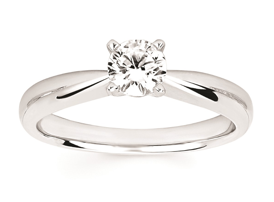 Cz Ctr 14kt Wg Solitaire For .50ct Ctr
