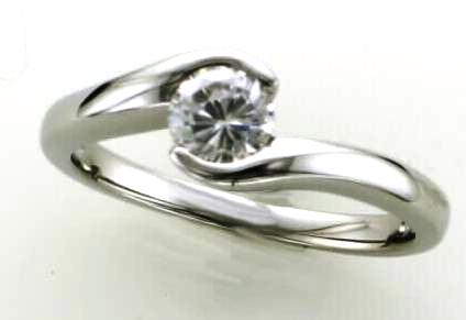 Cz Ctr 14kt Wg Solitaire For .50ct Ctr