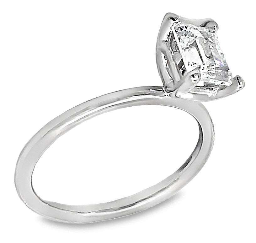 G&c Cz Ctr 14kt Wg *tiana* Emerald Solitaire Mounting For 1.0ct Ctr Serial #s1965489