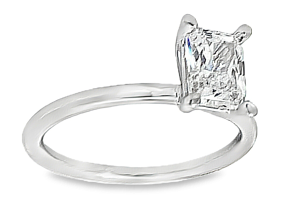 G&c Cz Ctr 14k Wg *tiana* Radiant Solitaire Ring For 1.0ct Ctr Serial #s1965498