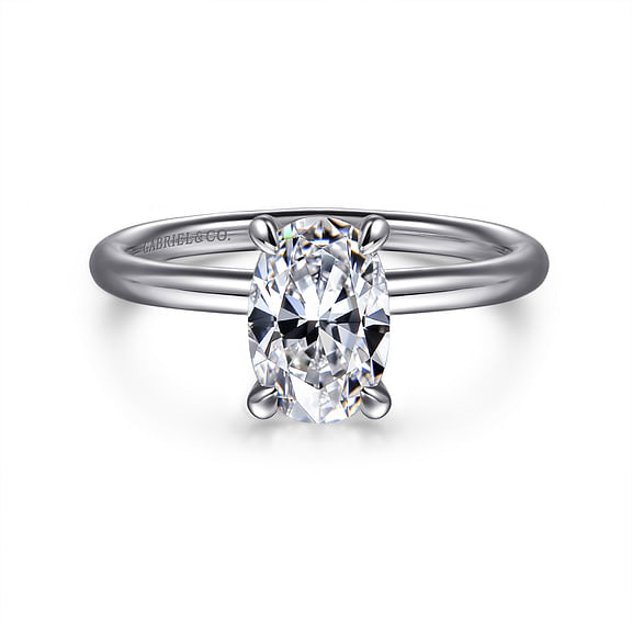 G&c Cz Ctr 14kt Wg *tiana* Oval Solitaire Mounting For 1.0ct Ctr Serial #s1870432