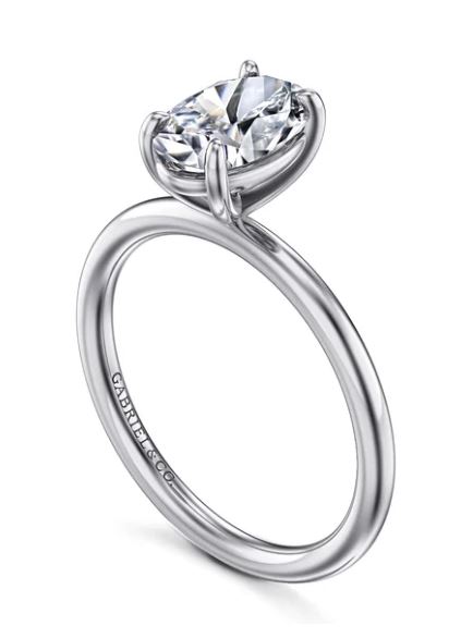 G&c Cz Ctr 14kt Wg For 1.50ct Oval Ctr *tiana* Solitaire Mounting Serial #s1965505