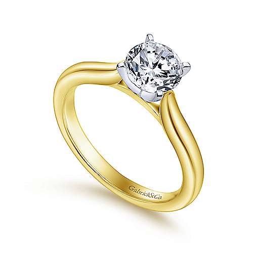 G&c Cz Ctr 14kt Yw *lauren* Solitaire Mounting For A 1.0ct Ctr Serial #s1966073