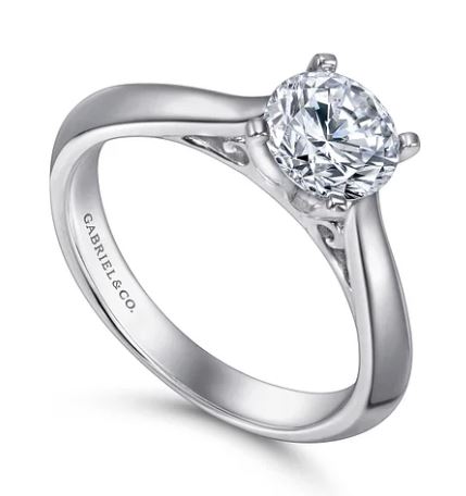 G&c Cz Ctr 14kt Wg *sasha* Round Solitaire Mounting For 1.0ct Ctr Serial #s1966096