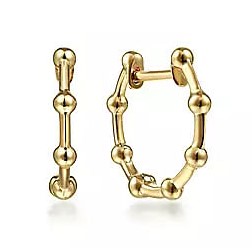 G&c 14kt Yg Bujukan Station Huggie Earrings Serial #s1560527