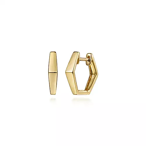 G&c 14kt Yg Geometric Huggie Hoops Serial #s2036176