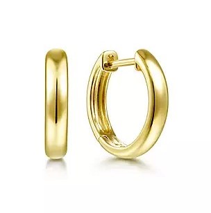 G&c 14kt Yg Smooth Huggie Hoop Earrings Serial #s2070932