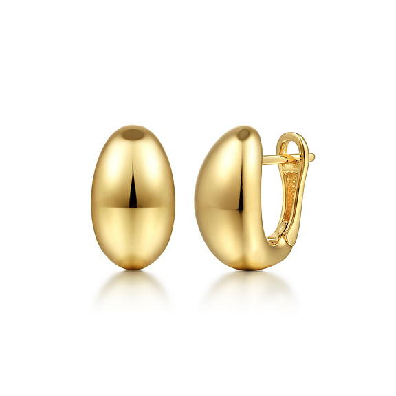 G&c 14kt Yg Wide Oval Huggie Earrings Serial# S2083064