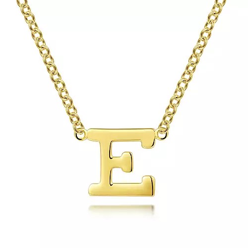 G&c 14kt Yg 'e' Initial Necklace Serial #s1946720
