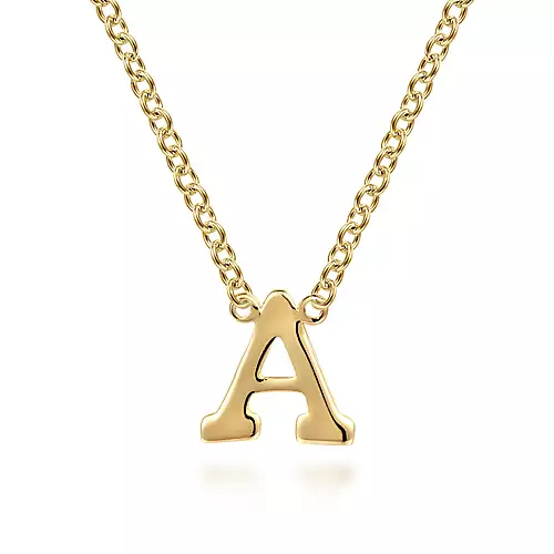 G&c 14kt Yg 'a' Initial With 17in Chain Necklace Serial # S1997048