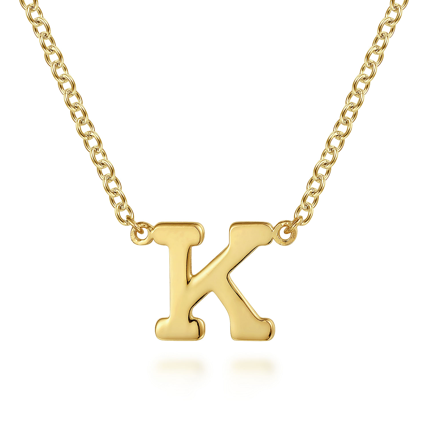G&c 14kt Yg 'k' Initial With 17in Chain Necklace Serial # S1973113