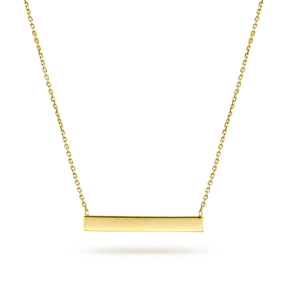 G&c 14kt Yg Smooth Id Bar Necklace Serial# S2083190