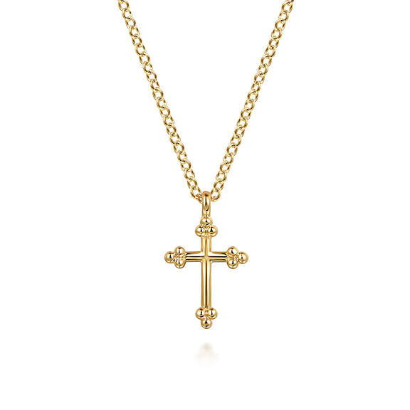 G&c 14kt Yg Bujukan 12mm Cross Pendant Serial #s1965517