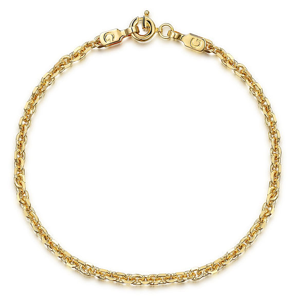 G&c 7-inch 14k Yg Dia-cut Cable Link Style Bracelet Serial# S2045780