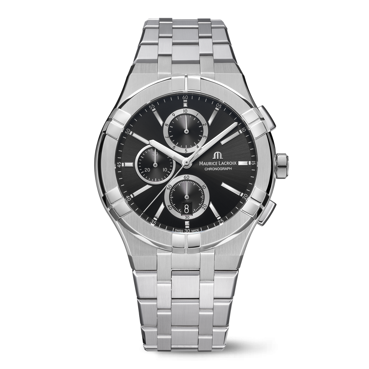 Stainless Steel Chronograph Quartz Watch, 42mm
