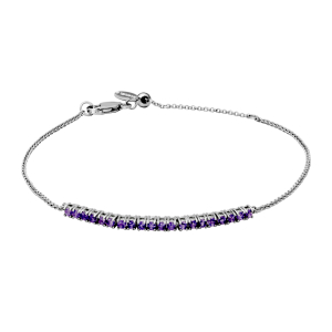 Sterling Silver African Amethyst Adjustable Bracelet