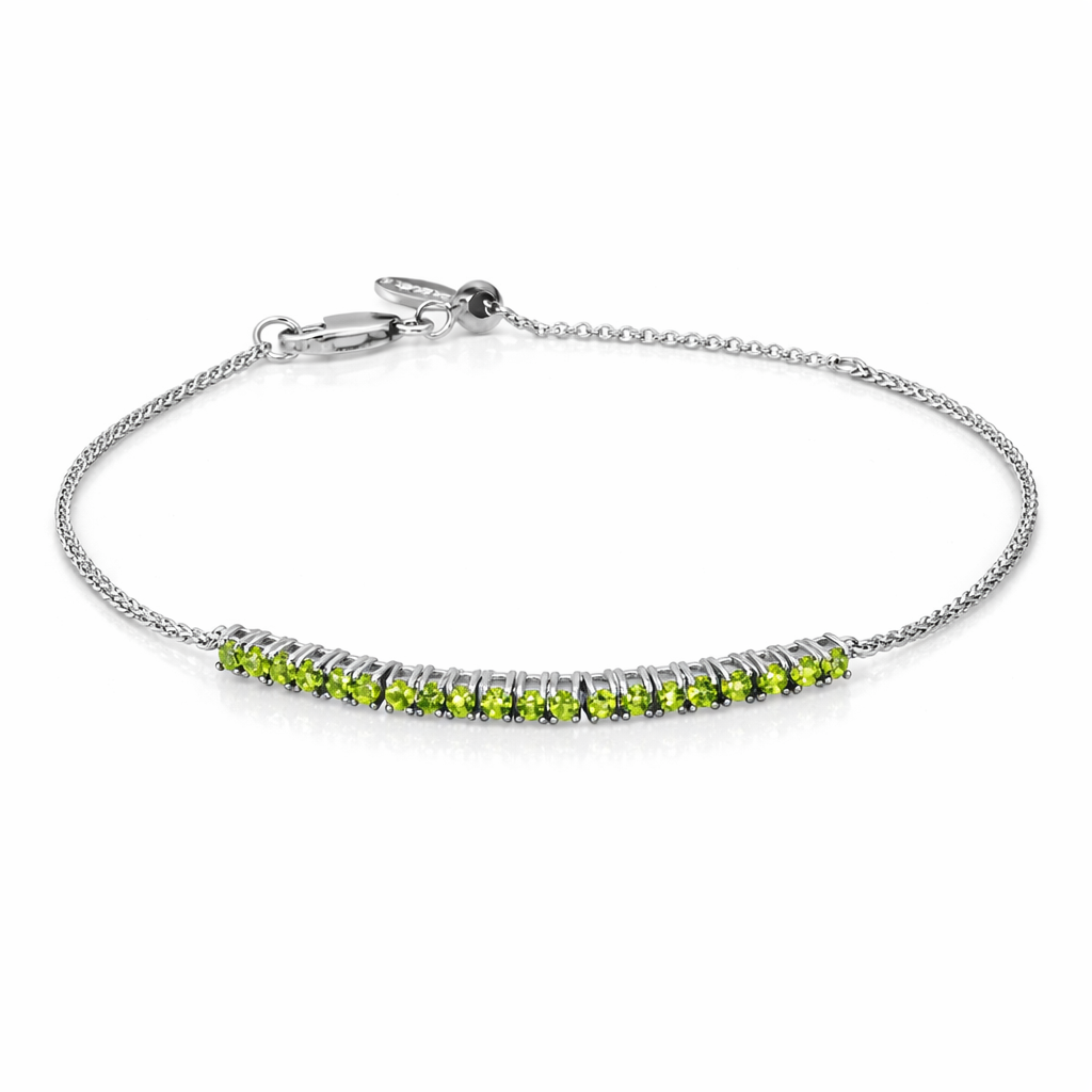 Sterling Silver Peridot Adjustable Bracelet