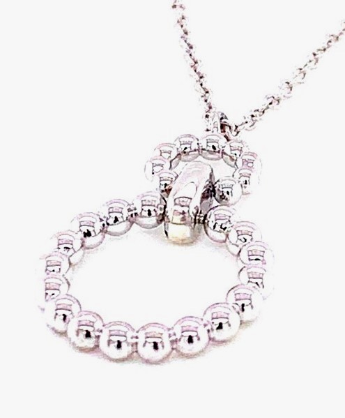 G&c Sterling Silver Pendant With Bujukan Bead Circles W/18in Adj Chain Serial #s1392569