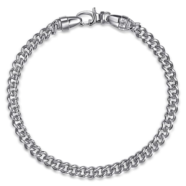 G&c 8inch Ss 5mm Solid Cuban Link Mens Bracelet Serial #s2082879