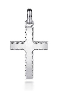 G&c Sterling Silver Cross Pendant With Beveled Trim Serial# S2074962