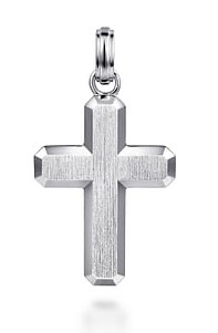 G&c Sterling Silver Cross Pendant With Brushed Finish Serial# S2075029