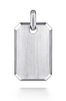 G&c Sterling Silver Dog Tag Pendant With Brushed Finish Serial# S2080648