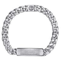 G&c 8inch Ss Cuban Link Id Bracelet With Brushed Finish Serial# S2082880