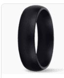 9mm Black Silicone Band Size 8