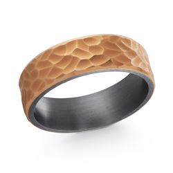 7mm Tantalum & 14kt Rose Gold Hammered 
Size 10