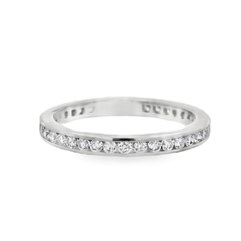 Platinum Channel Set Diamond Eternity Band