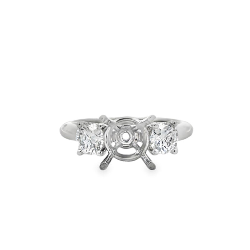 Platinum Diamond 3 Stone Semi Mount