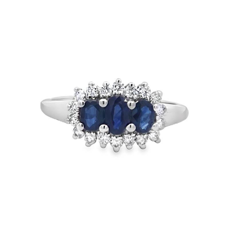 Blue Sapphire And Diamond Ring