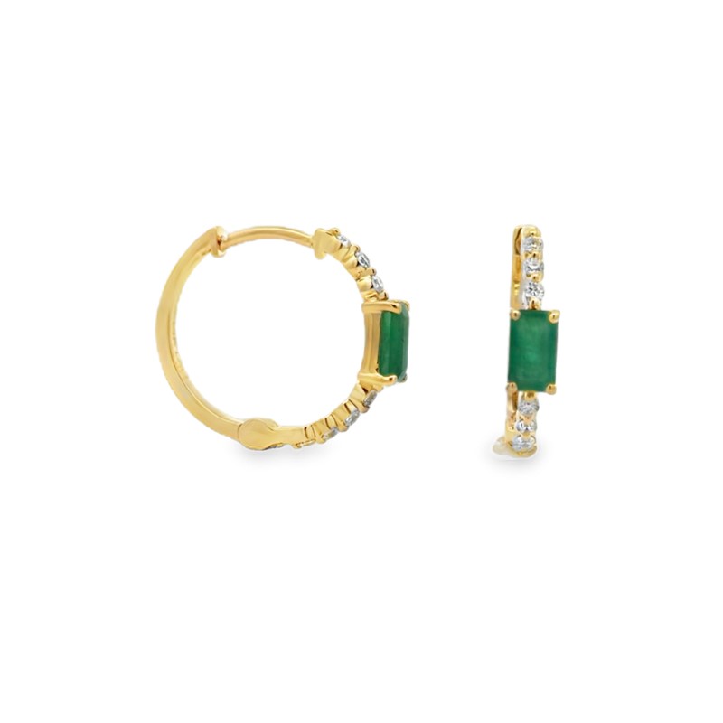 Emerald And Diamond Huggies