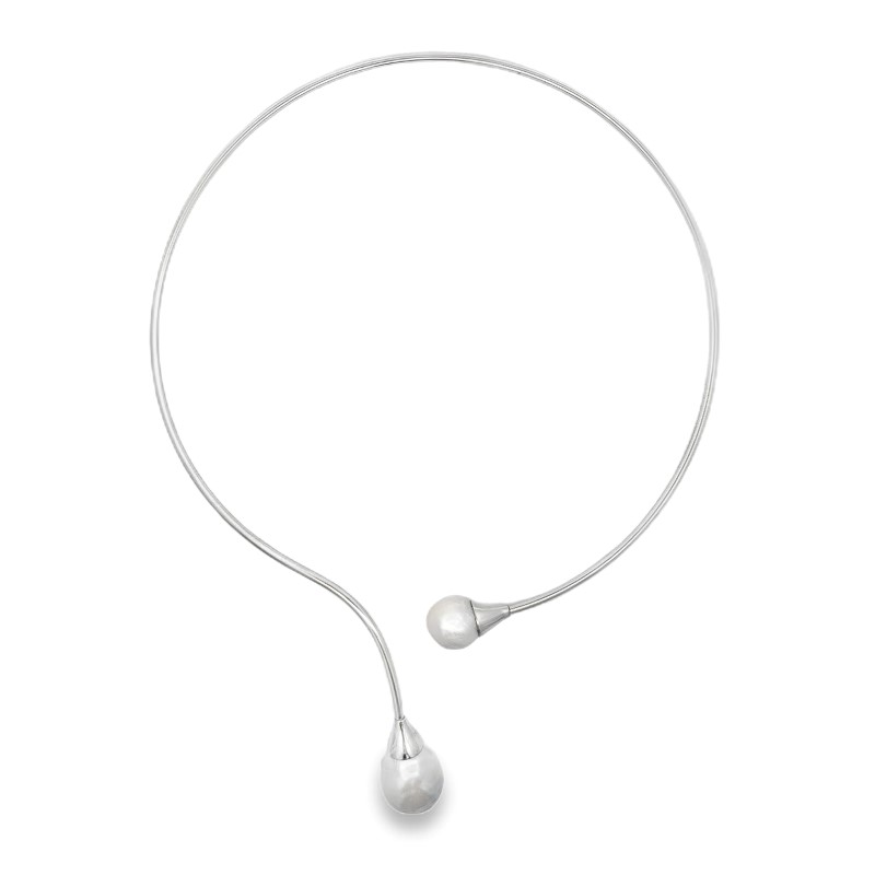 Asymmetrical Baroque Pearl Choker Necklace