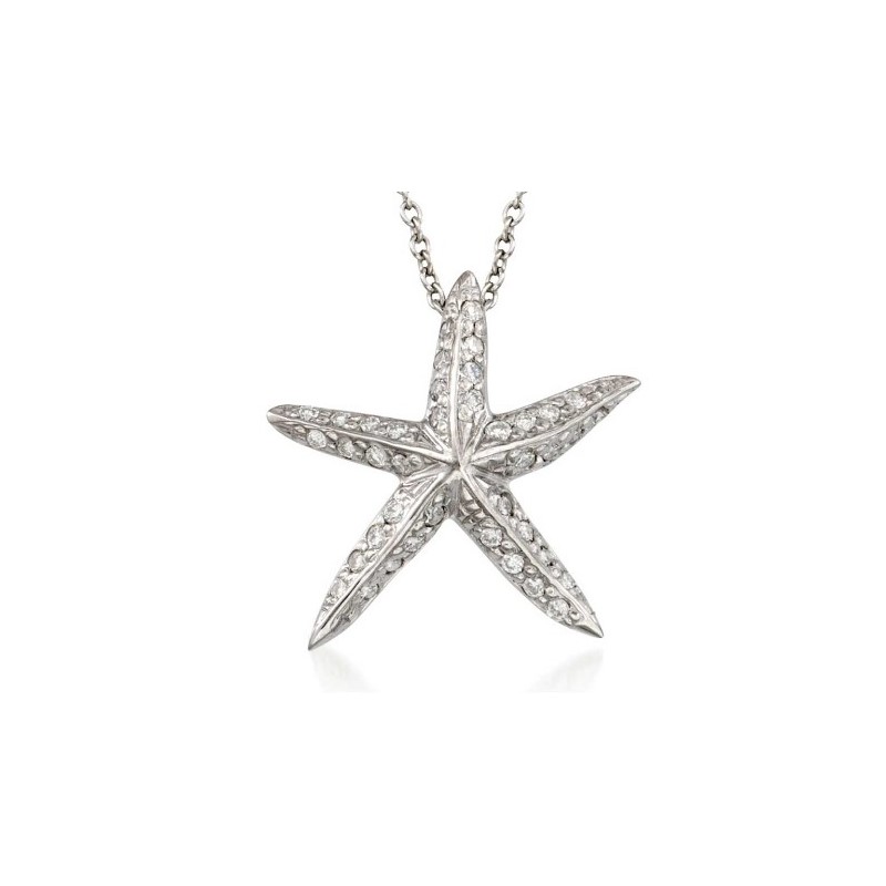 Roberto Coin Diamond Starfish Pendant Necklace