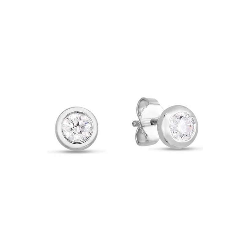 Roberto Coin 18 Karat White Gold Diamond Stud Earrings From The Classic Diamond Collection