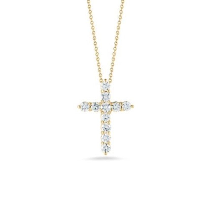 Roberto Coin Tiny Treasure Diamond Cross Necklace