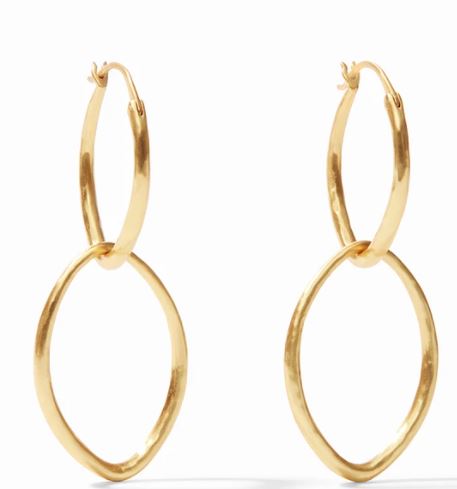 Julie Vos 24 Karat Yellow Gold Plated 2-In-1 Hoop Dangle Earrings From The Fleur-De-Lis Collection